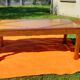 Oak dining table with 2 drawers in belt L 180 cm