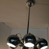 Chandelier 70/80," present time", 6 chrome globes