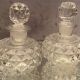 Paire de flacons XIXe cristal Baccarat décor pointes de diamant