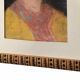 Old pastel portrait of young woman from the 1930s