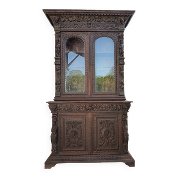 Buffet Bibliothèque Renaissance en chêne 19ème