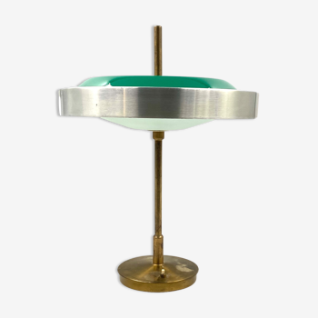 Lampe de table Oscar Torlasco, en laiton et en verre, Prod. Lumi, 1960