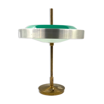 Lampe de table Oscar Torlasco, en laiton et en verre, Prod. Lumi, 1960