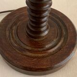 Turned wooden lamp foot in the shape of a warhead