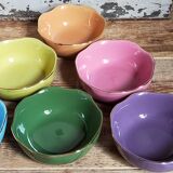 Six vintage multicolored ceramic bowls-cups