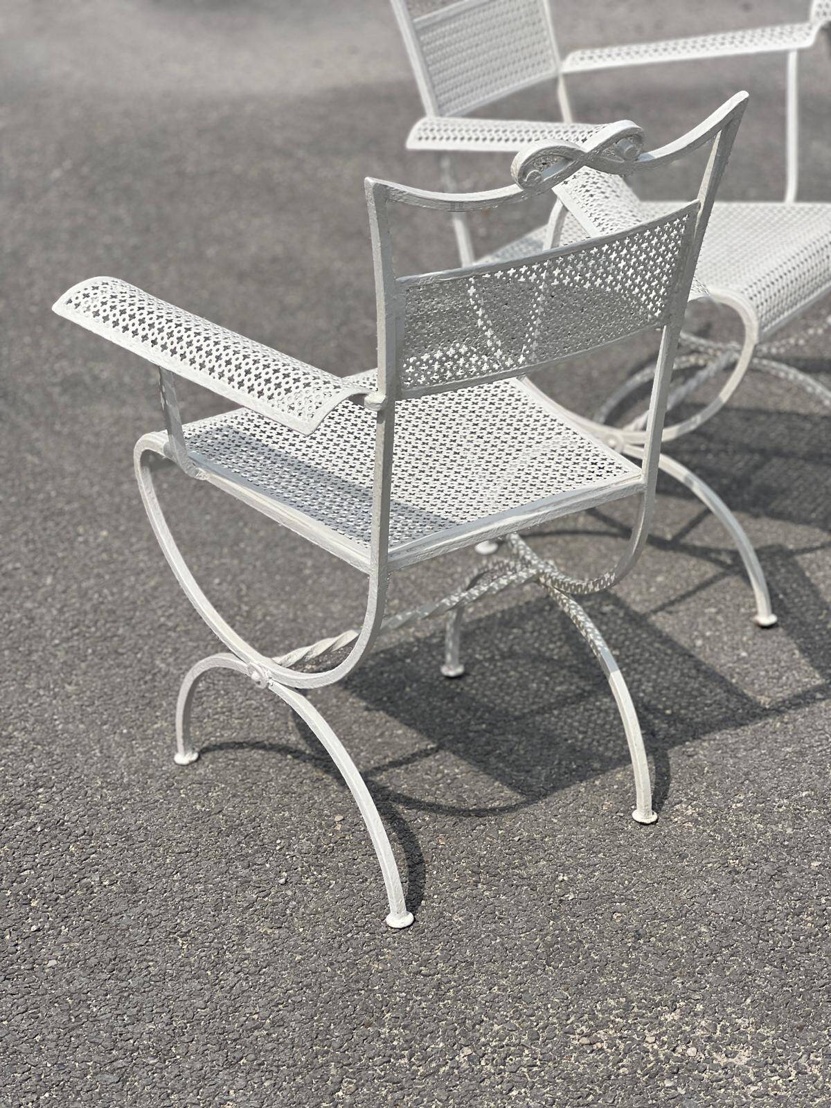 Garden set Maison Jansen in wrought iron 1960
