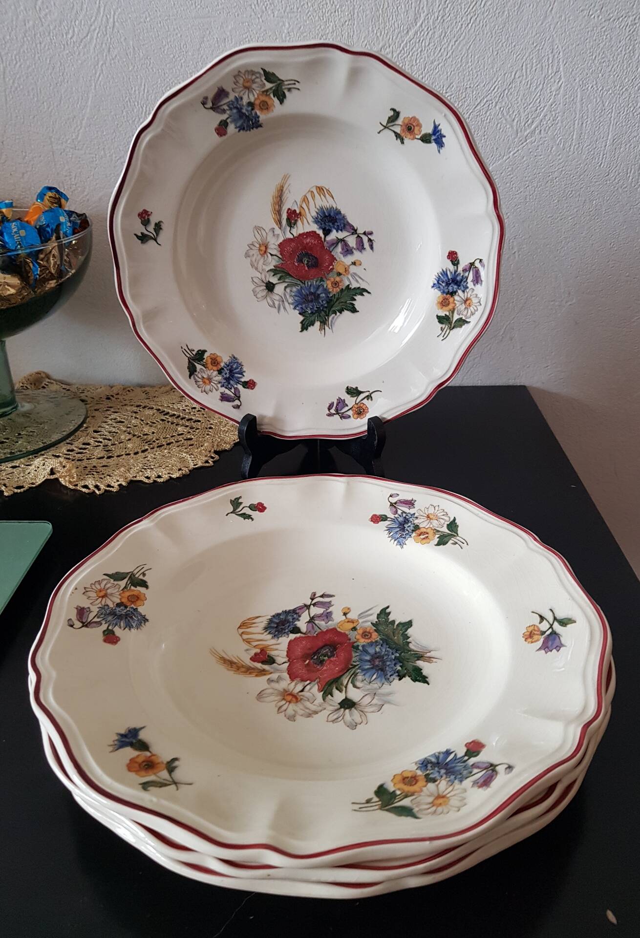 Set of 4 deep plates Sarreguemines Agreste