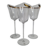 Trois verres à vin "tulipe" Villeroy et Boch vintage, 26 cm