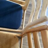 Set of 4 ribbed fabric chairs