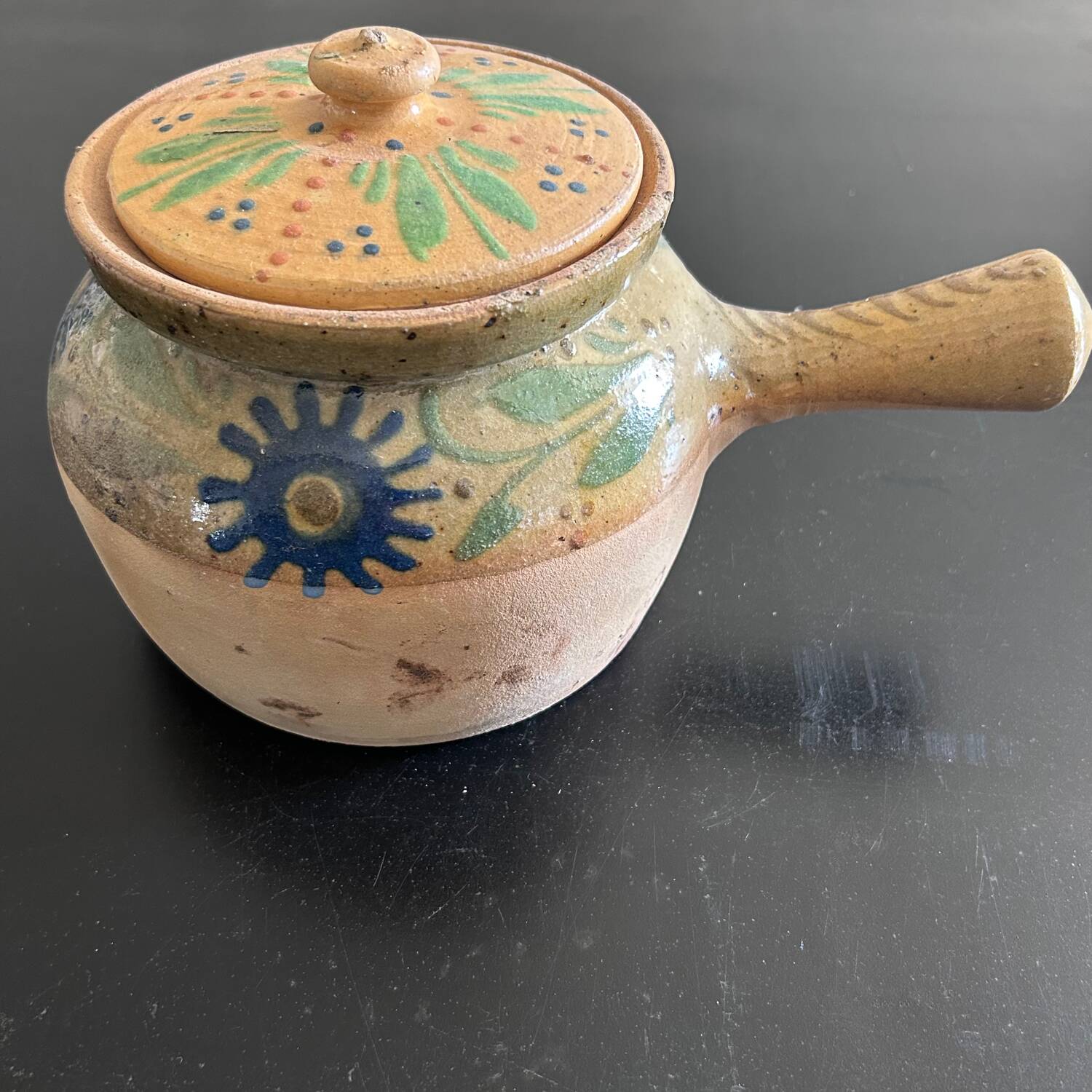 Stoneware tureen with floral decoration