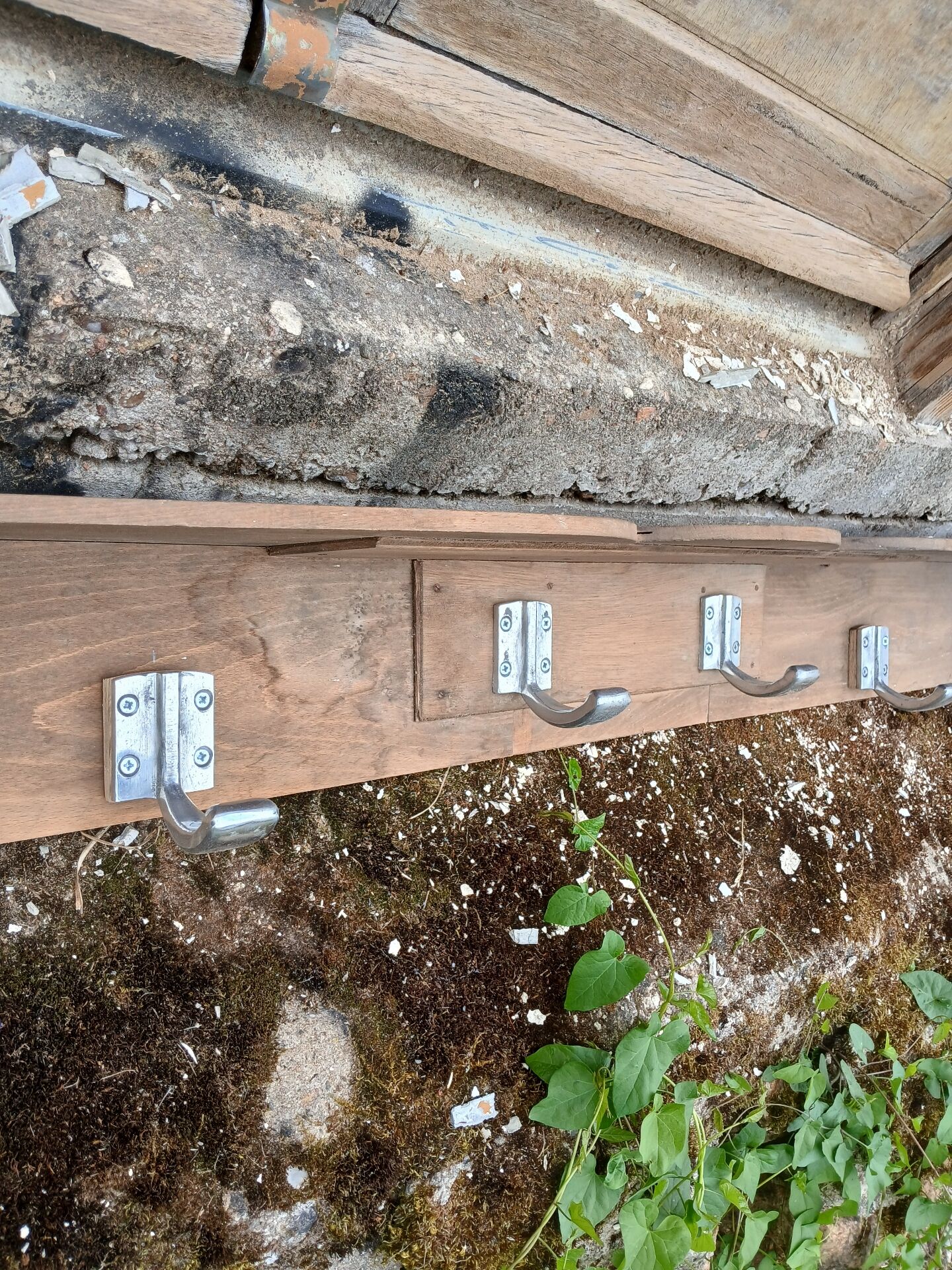 Large antique wall coat rack
