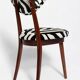 Heart-shaped chair with black and white zebra pattern, Poland, 1960s