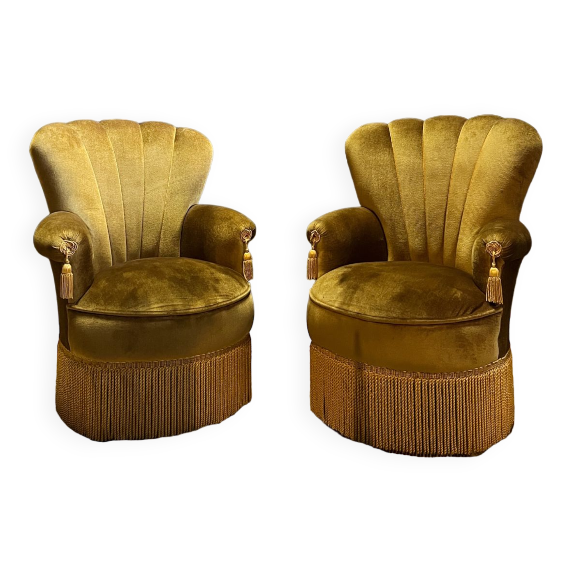 Pair of velvet Napoleon III style armchairs
