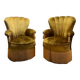 Paire de fauteuils de style Napoléon III en velours