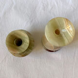 Paire de vases anciens en marbre onyx vintage