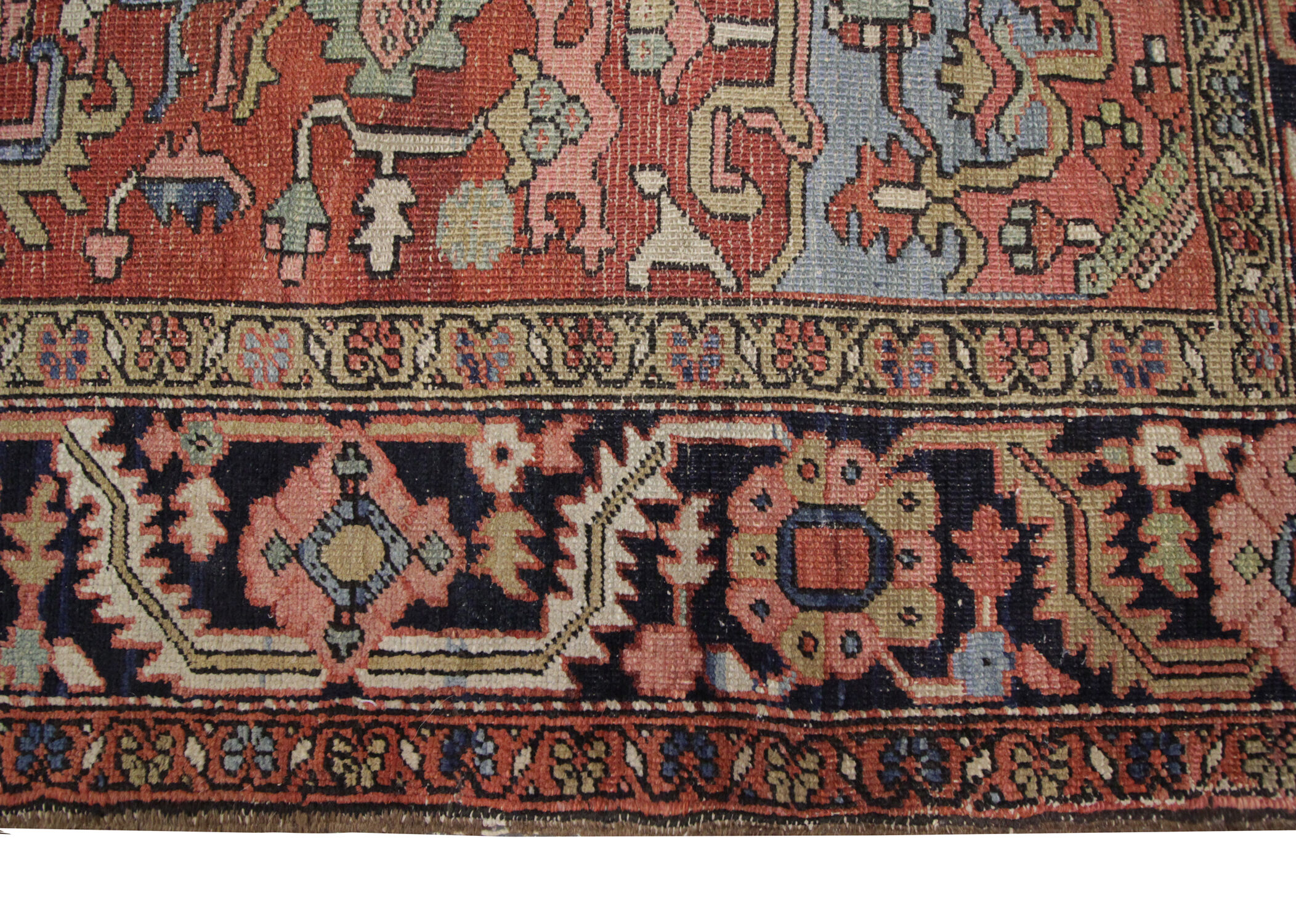 Handmade Persian Heriz Carpet, Large Tribal Wool Rug- 280x220cm