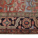 Handmade Persian Heriz Carpet, Large Tribal Wool Rug- 280x220cm
