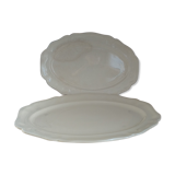 Duo of oval serving dishes in Sarreguemines porcelain