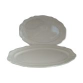 Duo of oval serving dishes in Sarreguemines porcelain