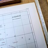 L'Océanie, carte Vintage, 1887, Authentique.