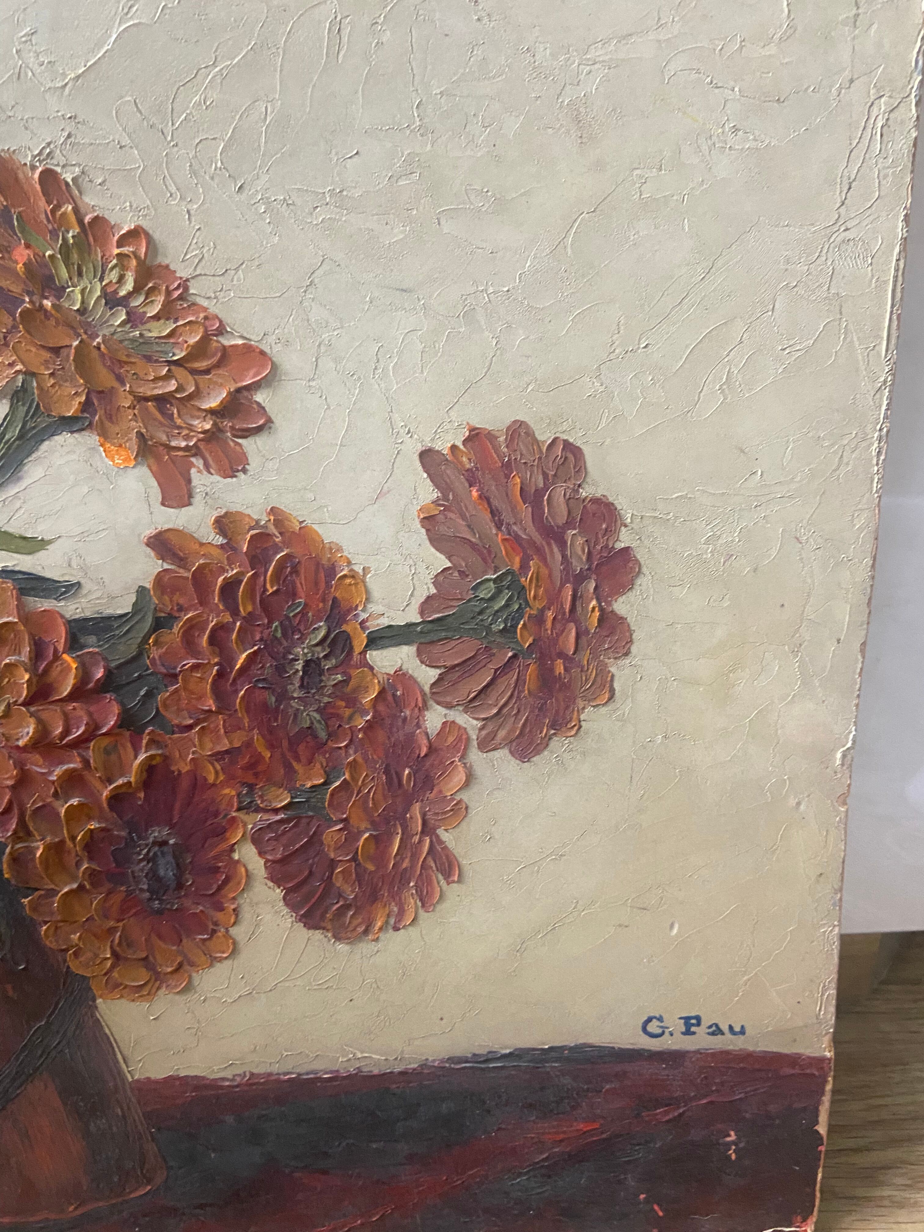 Oil on vintage cardboard