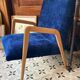 Scandinavian blue velvet armchair