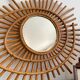 Ancien miroir rotin soleil ORTF vintage
