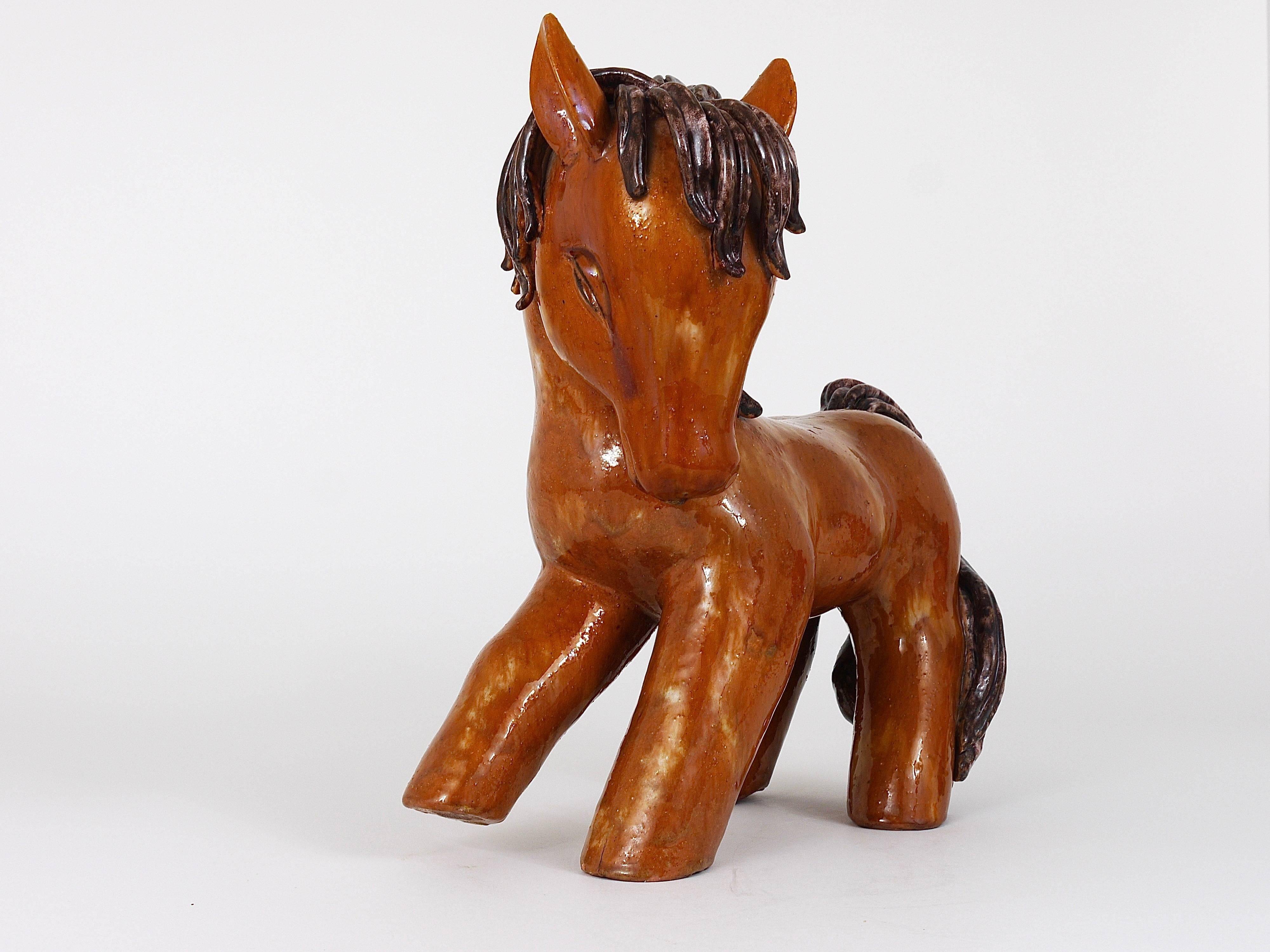 Walter Bosse Large Ceramic Horse Sculpture, Austria, 1950s