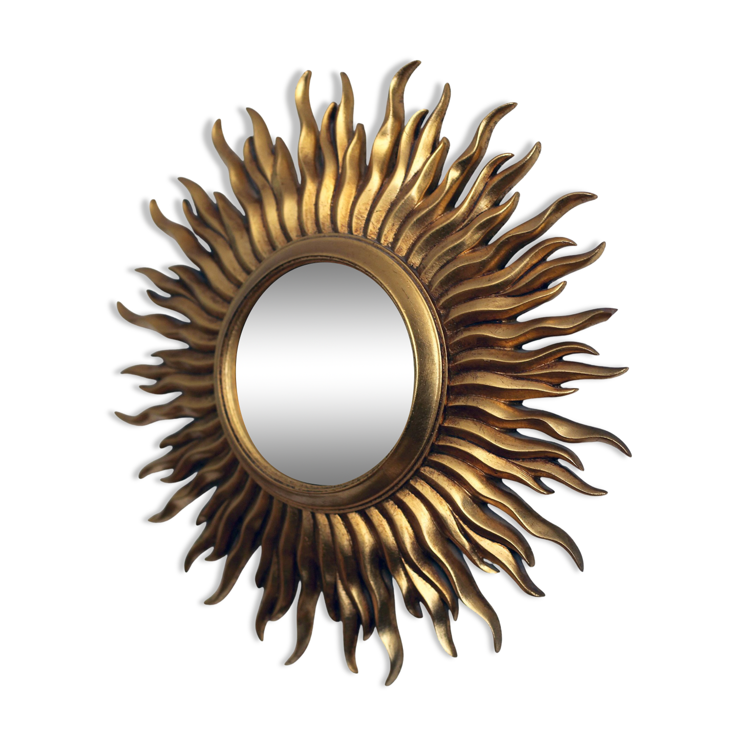 1950s witch's eye mirror in gold leaf "made in France"