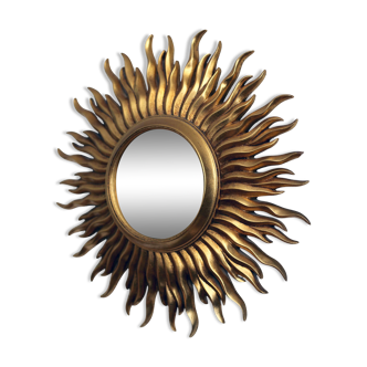 1950s witch's eye mirror in gold leaf "made in France"