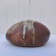Flower vase, pyrite stoneware, signed, vintage