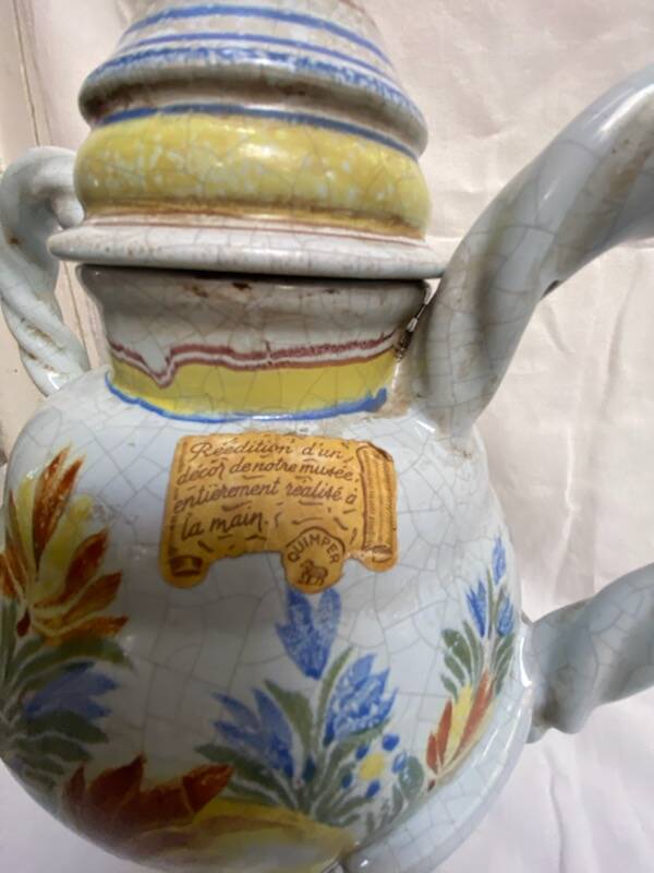 Henriot Quimper Brittany amphora vase 1940