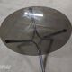 Tripod table in chrome steel and tray in smoked glass circa 1970