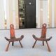 Paire de tabourets de traite brutalistes