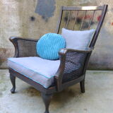 1950s vintage wooden armchair and caning