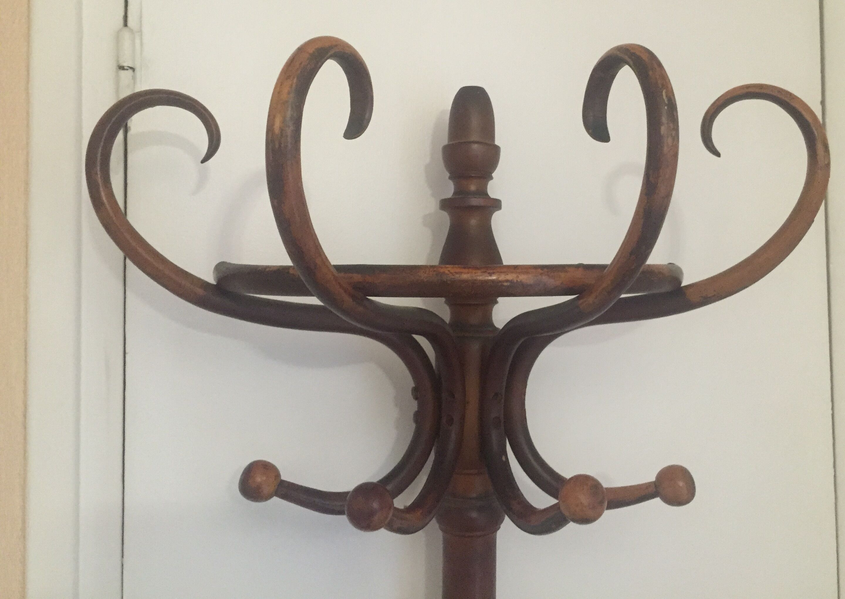 Door old wooden mantles in parrot style