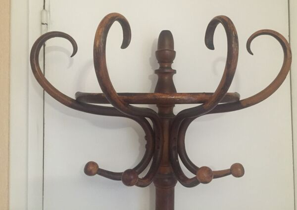 Porte manteaux ancien en bois style perroquet