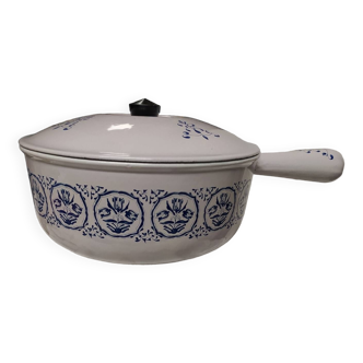 Le Creuset vintage casserole/skillet Blue Tulips 22 cm