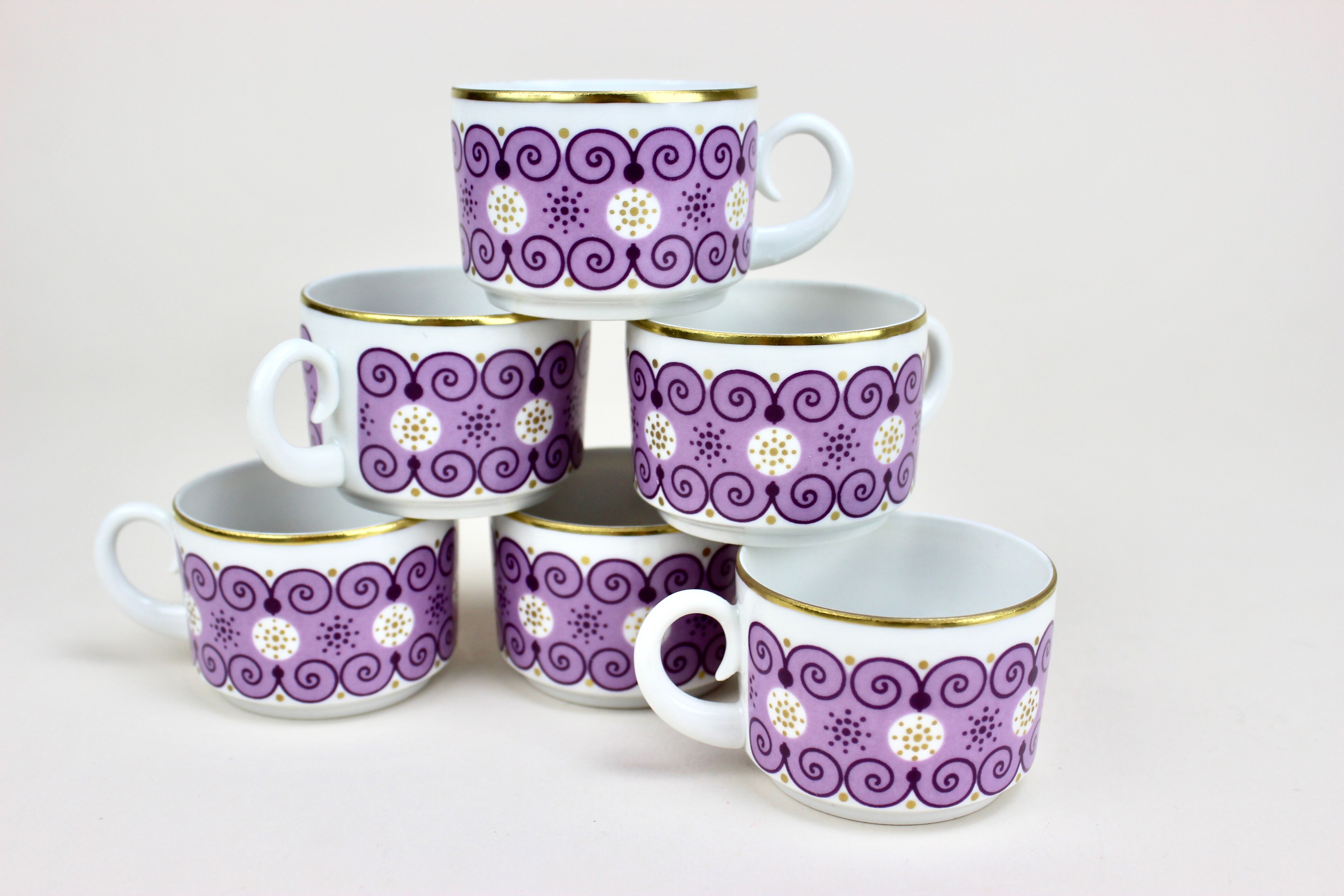 Mid Century Freiberger porcelain diamond, espresso tableware