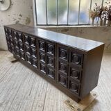 Brutalist sideboard attributed to De Coene, 1970s