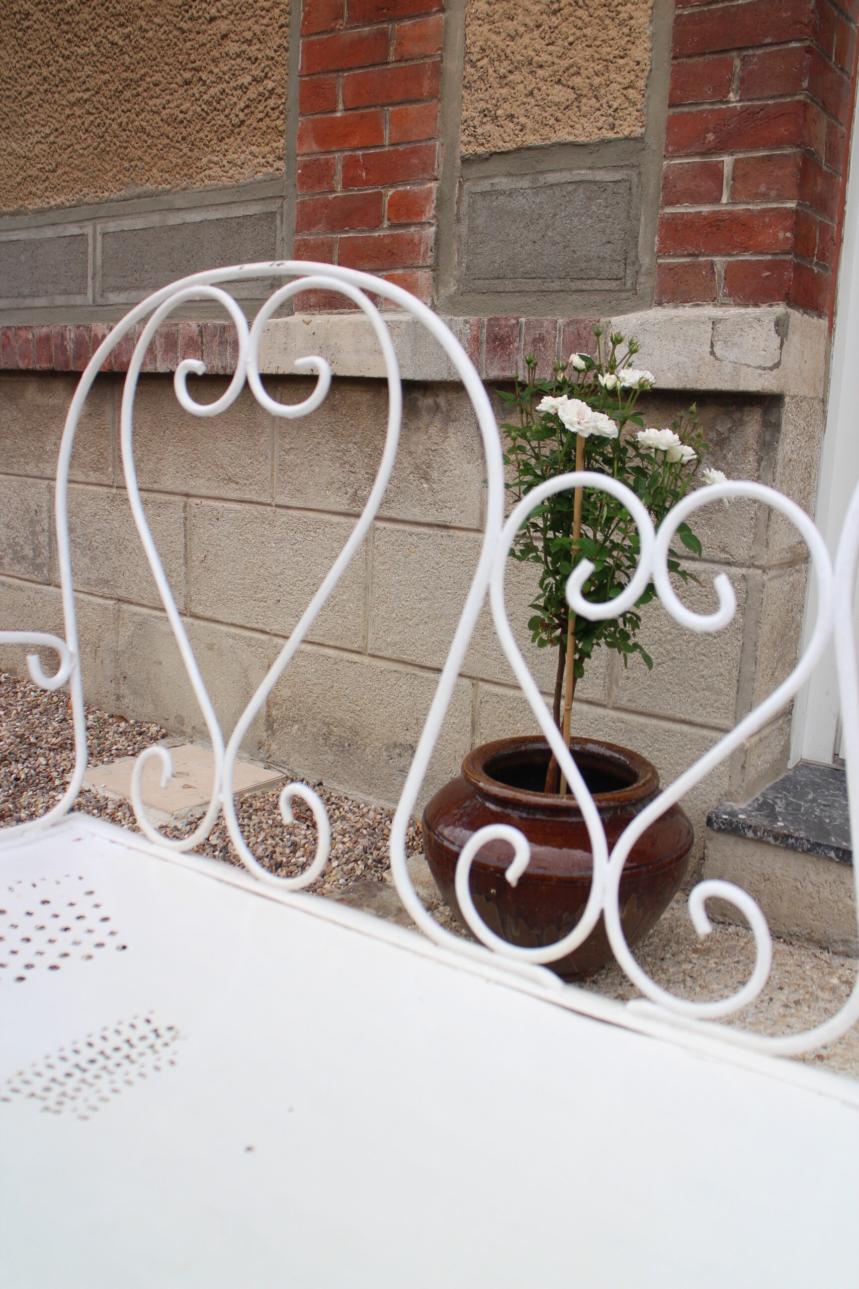 Iron garden bench