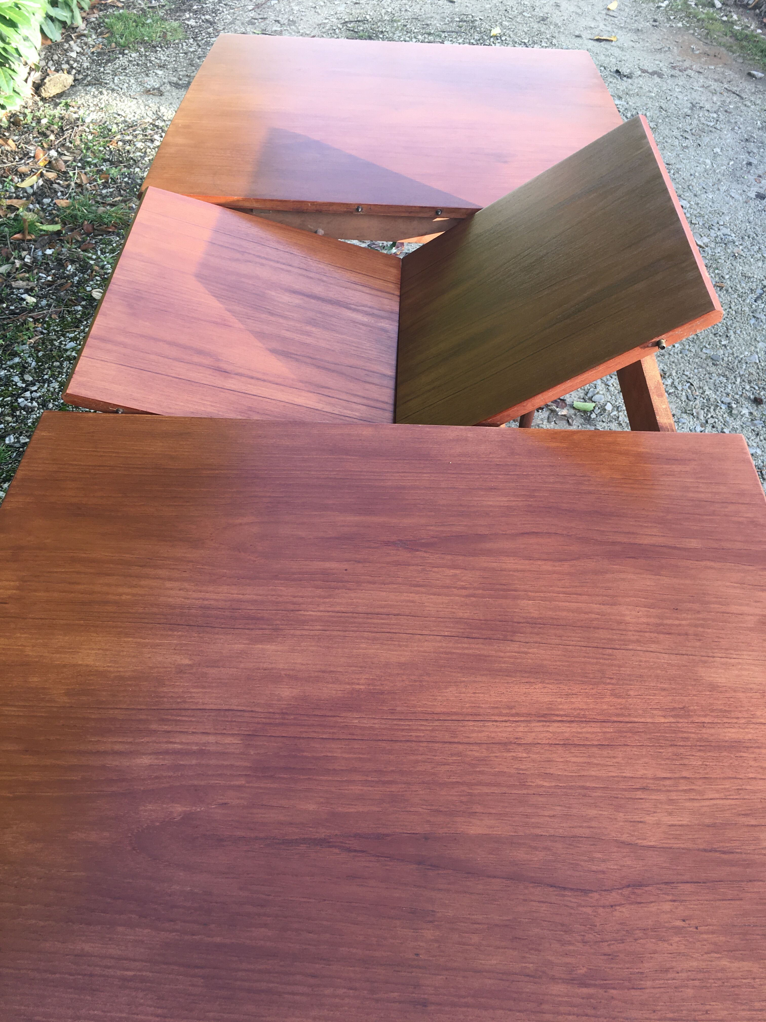 Scandinavian table vintage teak butterfly extension