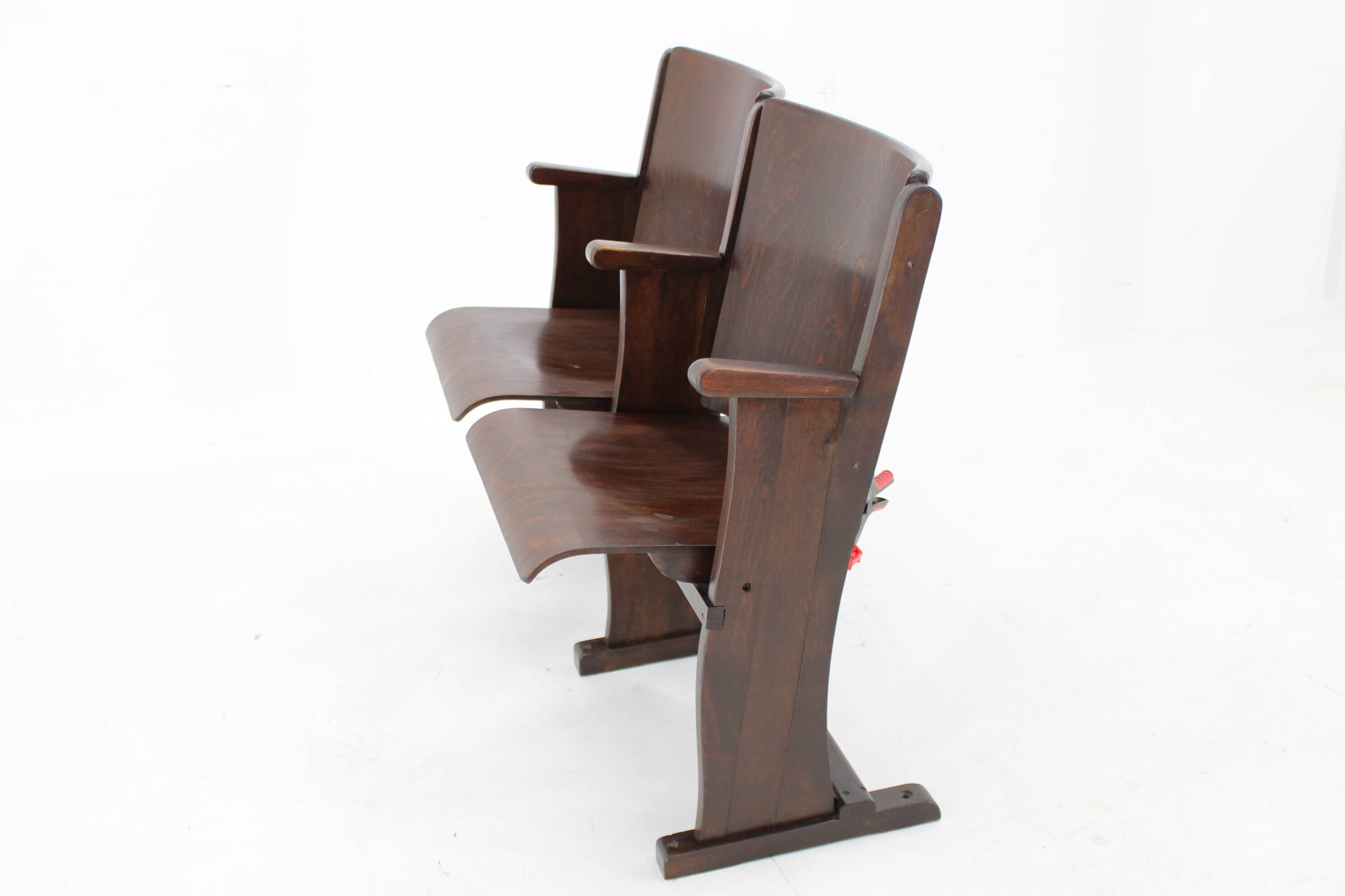 1970 two seater cinema bench by ton, czechoslovakia