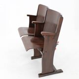 1970 two seater cinema bench by ton, czechoslovakia