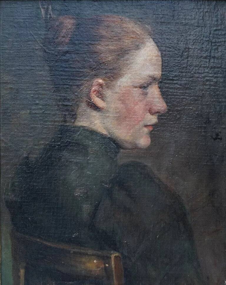 "Young Woman" Portrait Oil Painting