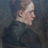 Portrait de "Jeune femme" à l'huile