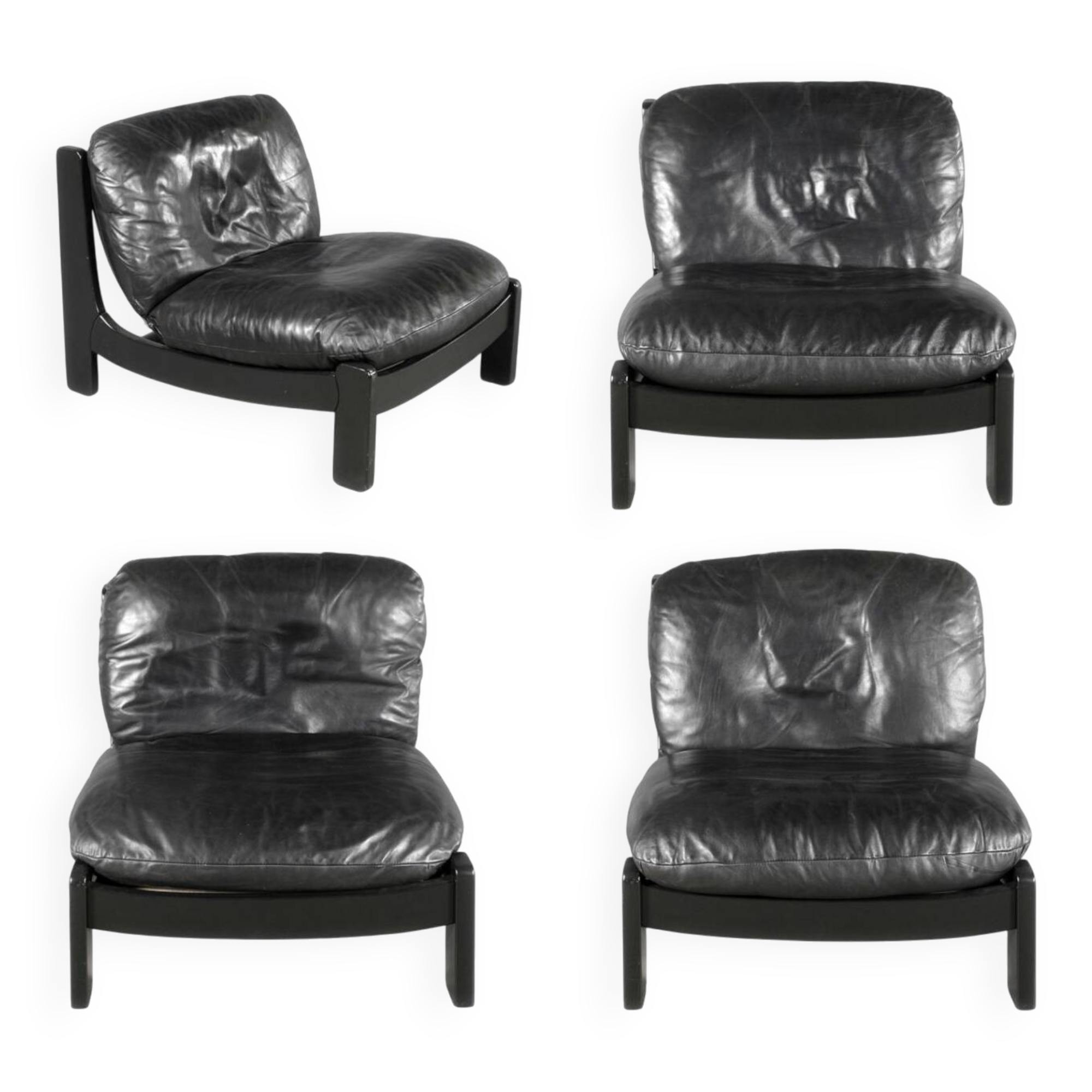 Suite de 4 Lounge chairs de Carl Straube pour Walter Knoll