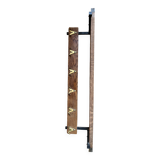 Vintage wall-mounted coat rack with five brass hooks