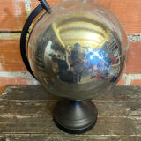 World Map Globe Earth Planet Chrome Metal + Black Design Stand