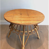 Round rattan coffee table